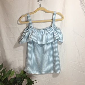 Blue and White Striped Top